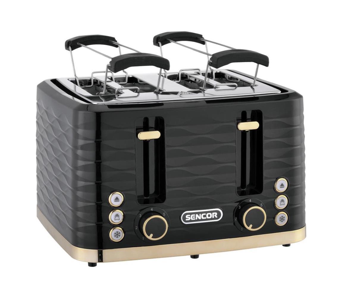 Sencor - Hriankovač so štyrmi otvormi 1600W/230V čierna/béžová 41024465