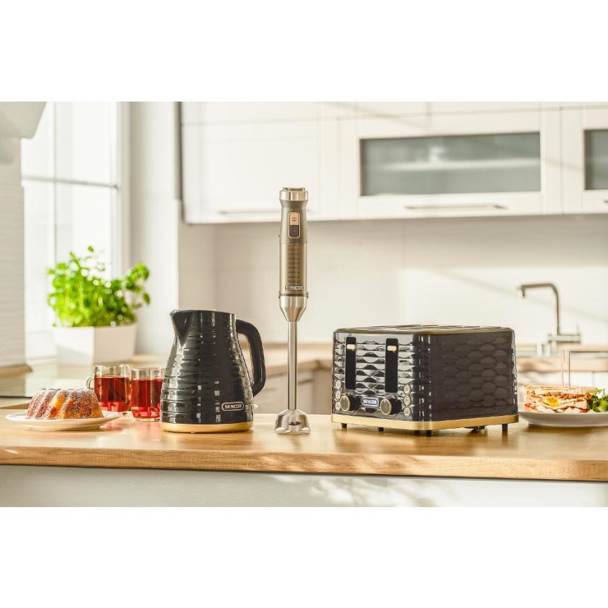 Sencor - Hriankovač so štyrmi otvormi 1600W/230V čierna/béžová