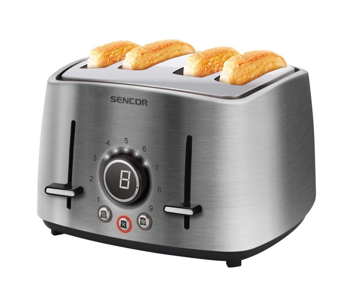 Sencor - Hriankovač so štyrmi otvormi 1600W/230V matný chróm 41006602