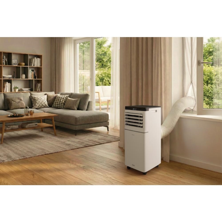 Sencor - Inteligentná mobilná klimatizácia 3 v 1 vrátane kompletného príslušenstva 1020 W/230 V 10 000 BTU Wi‑Fi, biela, s diaľkovým ovládaním