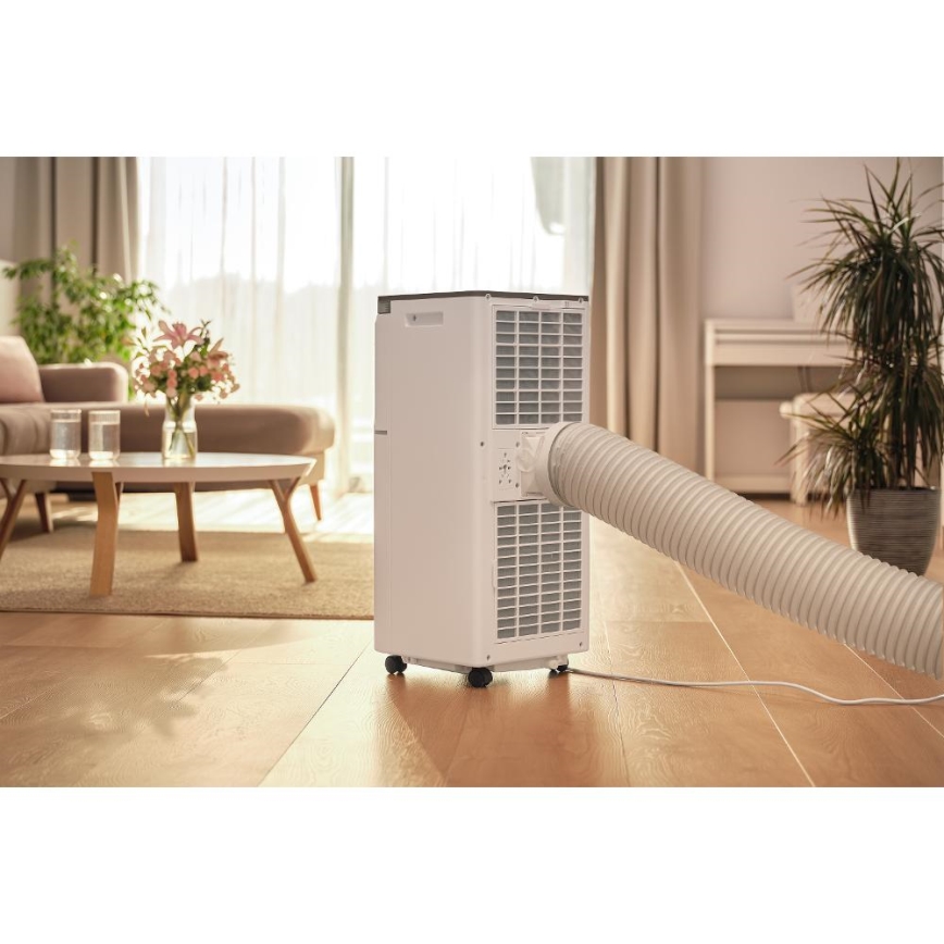 Sencor - Inteligentná mobilná klimatizácia 3 v 1 vrátane kompletného príslušenstva 1020 W/230 V 10 000 BTU Wi‑Fi, biela, s diaľkovým ovládaním