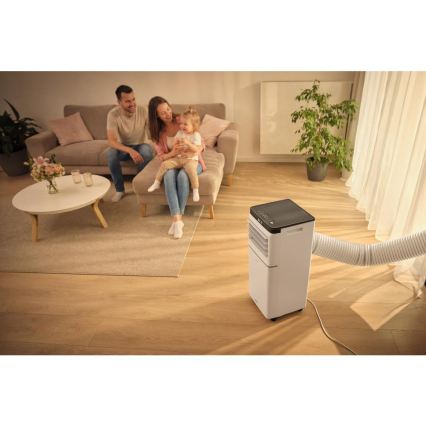Sencor - Inteligentná mobilná klimatizácia 3 v 1 vrátane kompletného príslušenstva 1020 W/230 V 10 000 BTU Wi‑Fi, biela, s diaľkovým ovládaním