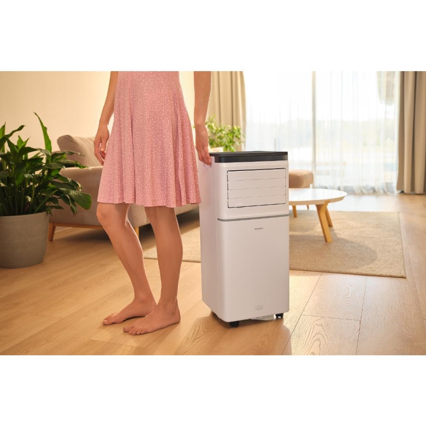 Sencor - Inteligentná mobilná klimatizácia 3 v 1 vrátane kompletného príslušenstva 760W/230V 7000 BTU Wi‑Fi biela + diaľkové ovládanie