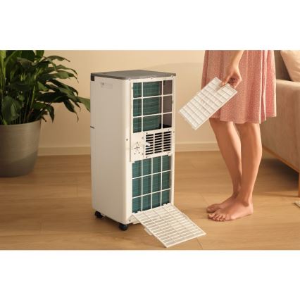 Sencor - Inteligentná mobilná klimatizácia 3v1 vrátane kompletného príslušenstva 815W/230V 8000 BTU Wi-Fi biela + diaľkové ovládanie