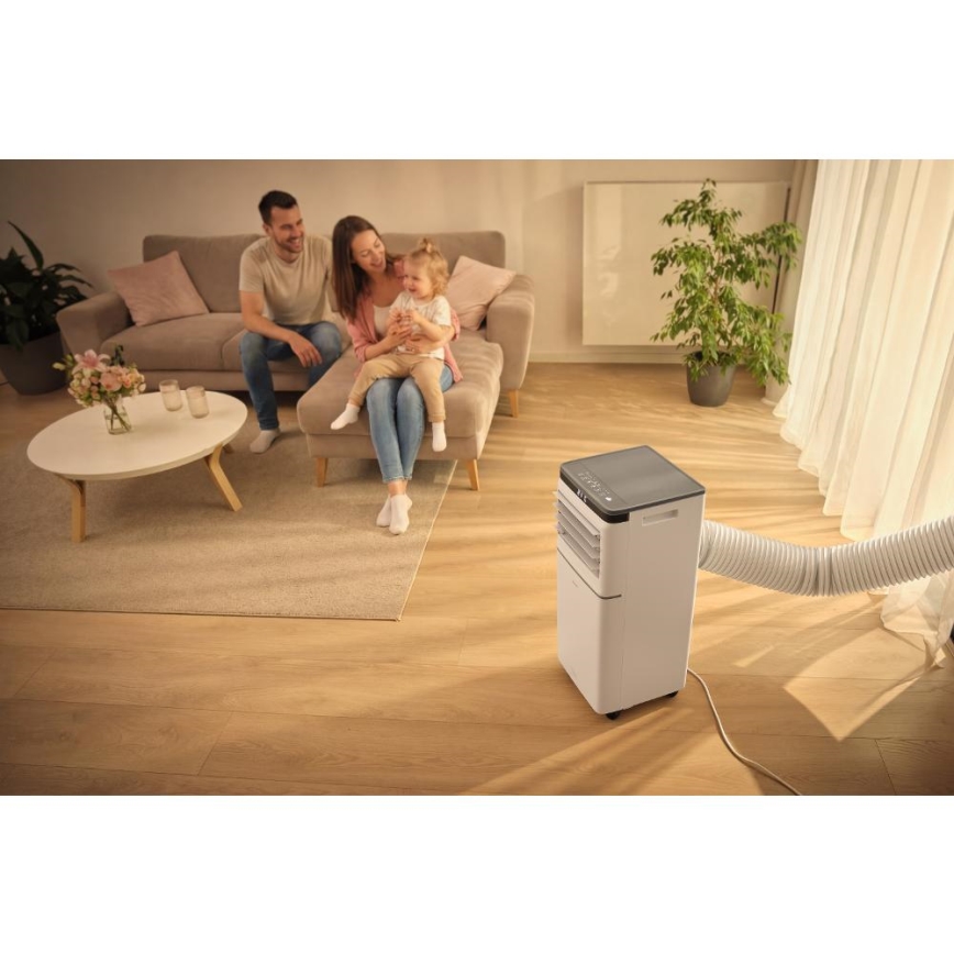 Sencor - Inteligentná mobilná klimatizácia 3v1 vrátane kompletného príslušenstva 815W/230V 8000 BTU Wi-Fi biela + diaľkové ovládanie