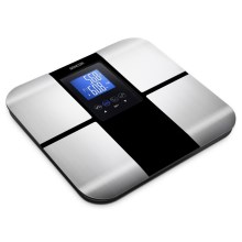 Sencor - Inteligentná osobná fitness váha s LCD displejom 2xCR2032 nerez/čierna