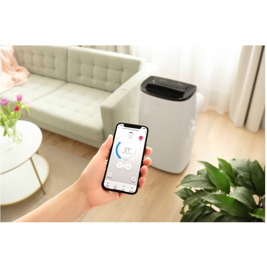 Sencor - Inteligentná mobilná klimatizácia 4 v 1 vrátane kompletného príslušenstva 1750 W/230 V 18 000 BTU Wi-Fi biela + diaľkové ovládanie