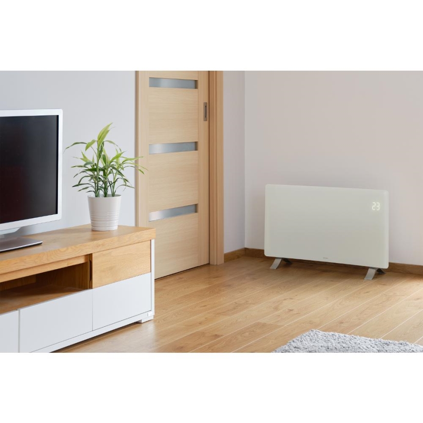 Sencor - Inteligentný elektrický priamotop/konvektor 1200/2400W/230V IP24 Wi-Fi biela