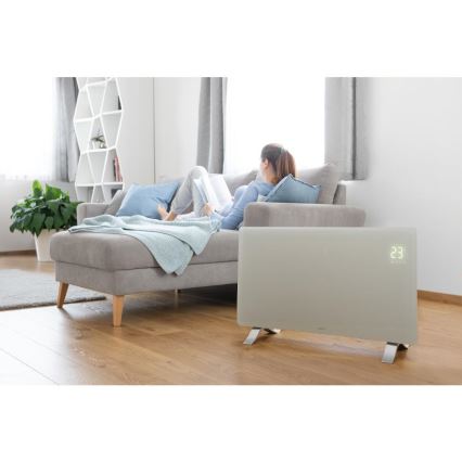 Sencor - Inteligentný elektrický priamotop/konvektor 1200/2400W/230V IP24 Wi-Fi biela