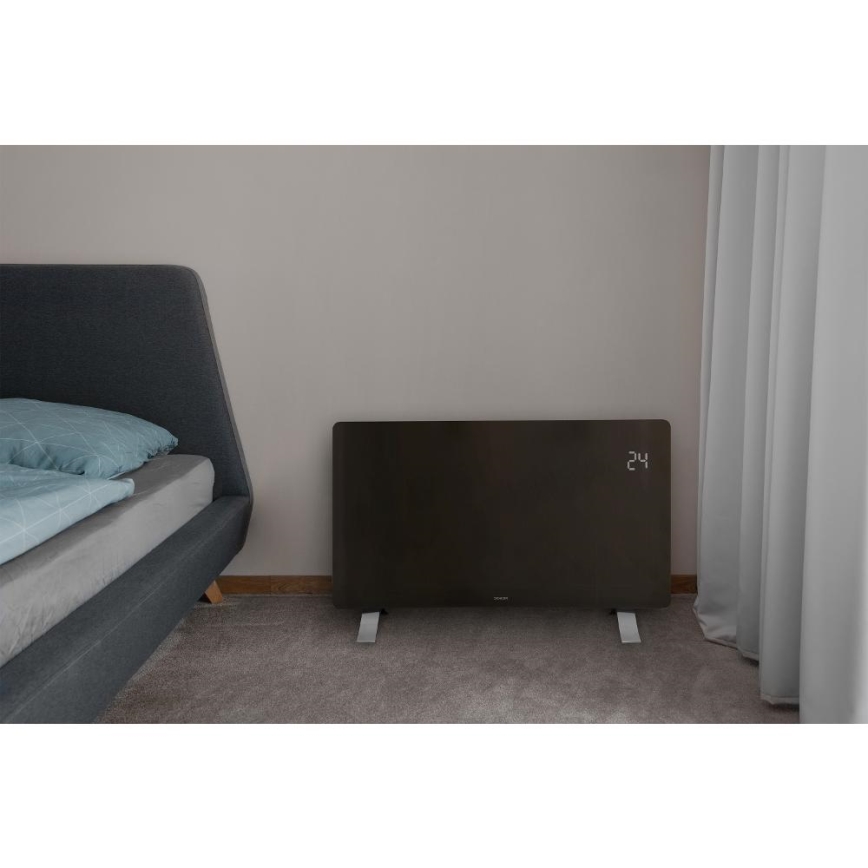 Sencor - Inteligentný elektrický priamotop/konvektor 1200/2400W/230V IP24 Wi-Fi čierny