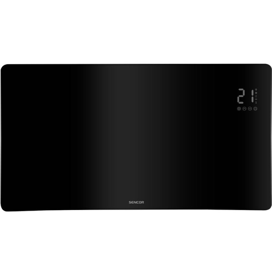 Sencor - Inteligentný elektrický priamotop/konvektor 1200/2400W/230V IP24 Wi-Fi čierny