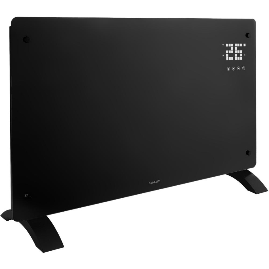 Sencor - Inteligentný elektrický priamotop/konvektor 2000W/230V IP24 Wi-Fi čierna + diaľkové ovládanie