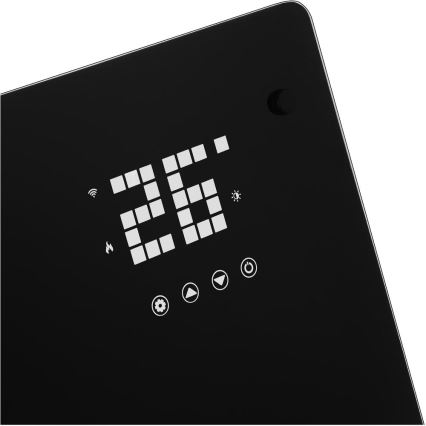 Sencor - Inteligentný elektrický priamotop/konvektor 2000W/230V IP24 Wi-Fi čierna + diaľkové ovládanie