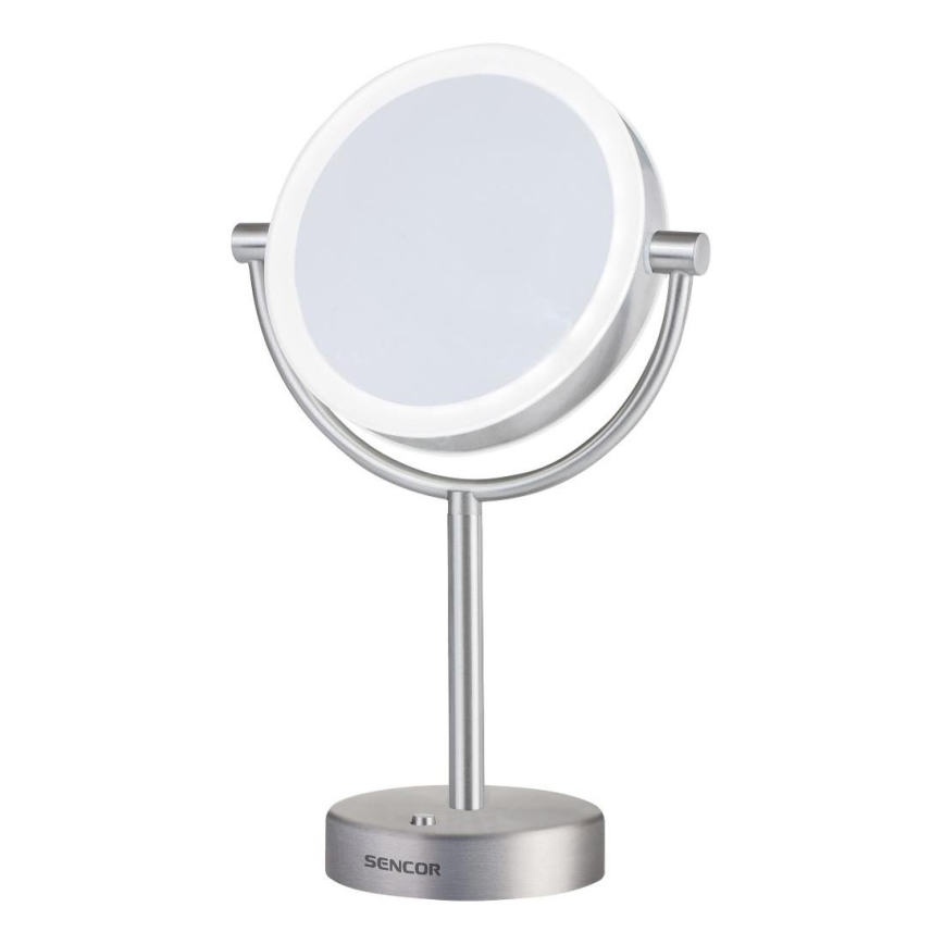 Sencor - Kozmetické zrkadielko s LED podsvietením LED/5W/230V nerez