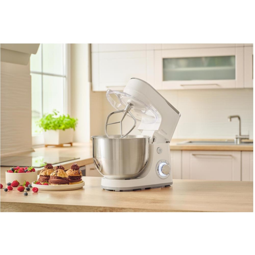 Sencor - Kuchynský robot s nerezovou misou 1300W/230V biela