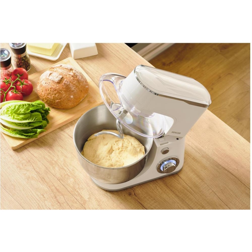 Sencor - Kuchynský robot s nerezovou misou 1300W/230V biela