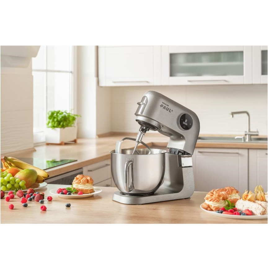 Sencor - Kuchynský robot s nerezovou misou 1500W/230V matný chróm
