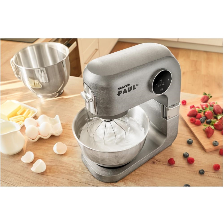 Sencor - Kuchynský robot s nerezovou misou 1500W/230V matný chróm