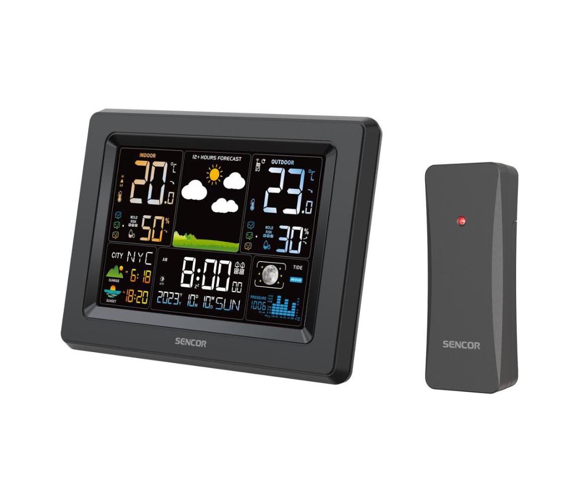 Sencor - Meteostanica s farebným LCD displejom 3xAA + 2xAA čierna 52000382