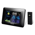 Sencor - Meteostanica s farebným LCD displejom a budíkom 3xAAA + 2xAA čierna