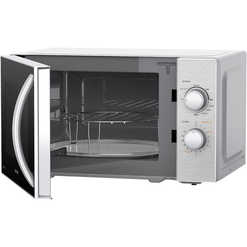 Sencor - Mikrovlnná rúra s funkciou grilu 700W/1000W/230V 20 l matný chróm