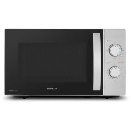 Sencor - Mikrovlnná rúra s funkciou grilu 700W/1000W/230V 20 l matný chróm
