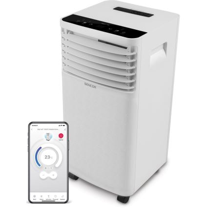 Sencor -Mobilná klimatizácia s LCD displejom 3v1 930W/230V 7000 BTU Wi-Fi biela + diaľkové ovládanie