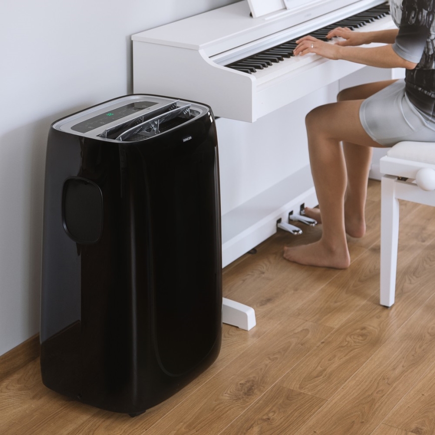 Sencor - Mobilná klimatizácia s LED displejom 3v1 1000W/230V 9000 BTU čierna + diaľkové ovládanie