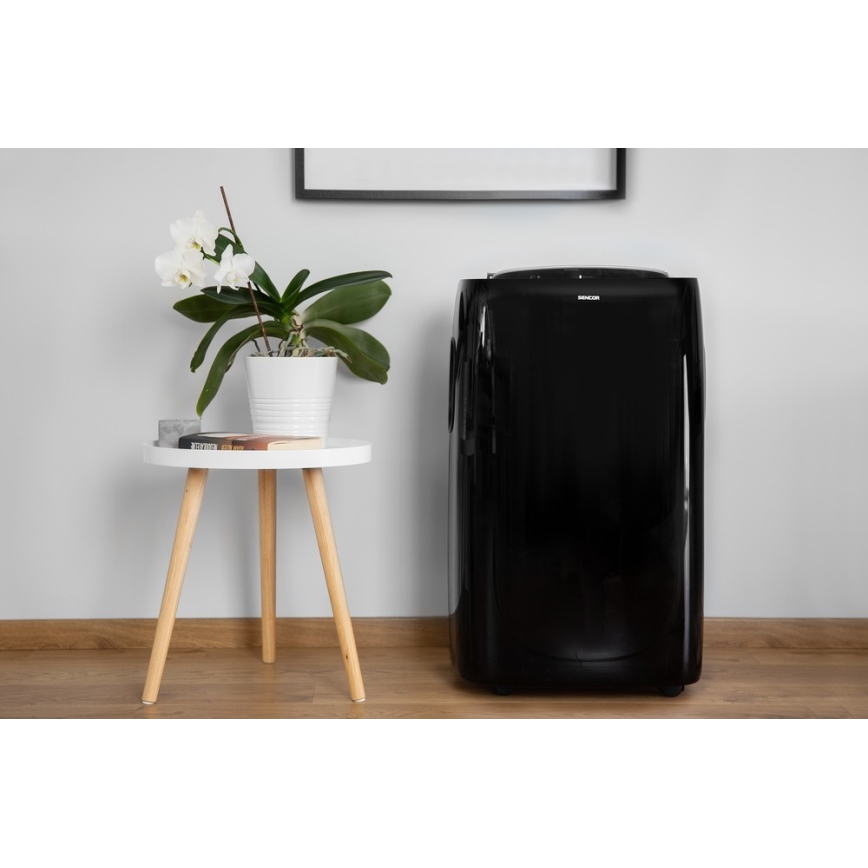 Sencor - Mobilná klimatizácia s LED displejom 3v1 1000W/230V 9000 BTU čierna + diaľkové ovládanie