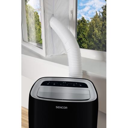 Sencor - Mobilná klimatizácia s LED displejom 3v1 1000W/230V 9000 BTU čierna + diaľkové ovládanie
