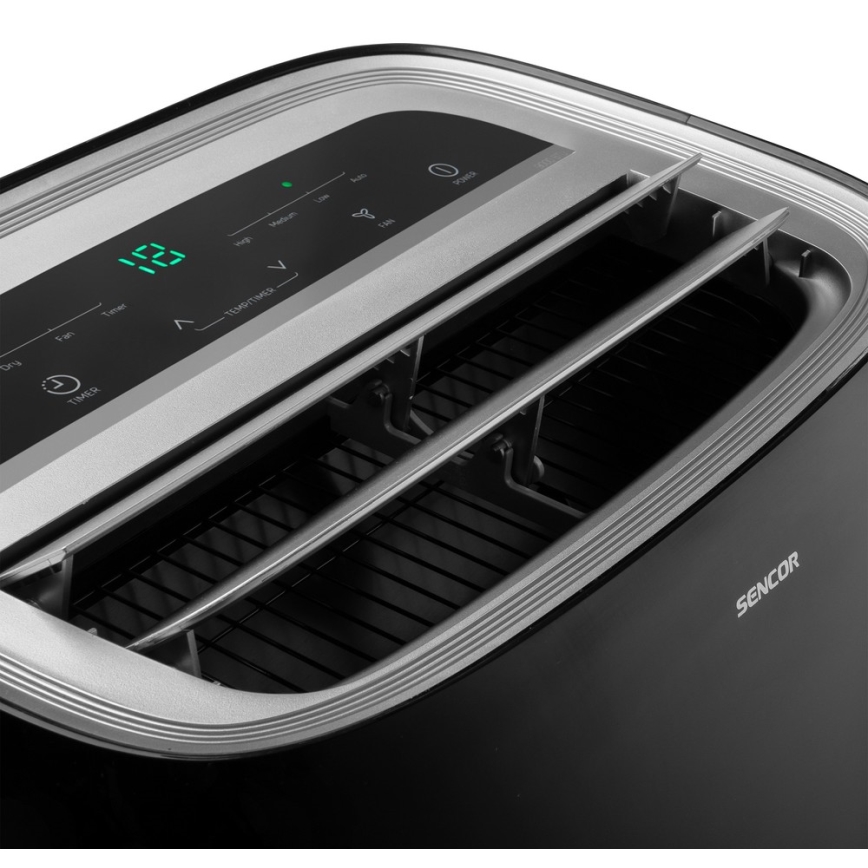 Sencor - Mobilná klimatizácia s LED displejom 3v1 1000W/230V 9000 BTU čierna + diaľkové ovládanie