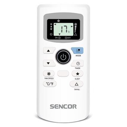 Sencor - Mobilná klimatizácia s LED displejom 3v1 1000W/230V 9000 BTU čierna + diaľkové ovládanie