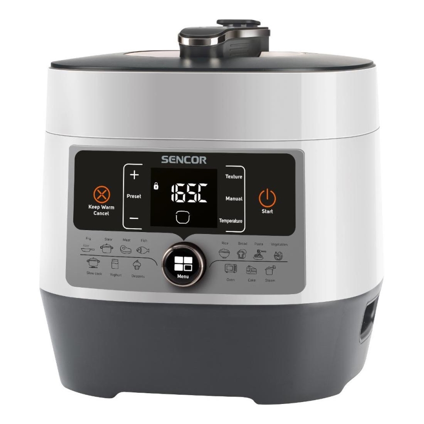 Sencor - Multifunkčný elektrický tlakový hrniec 5,5 l 1000W/230V biela/čierna