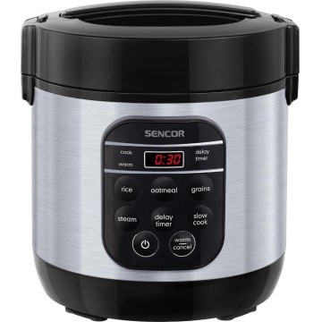 Sencor - Multifunkčný ryžovar 350W/230V 0,6 l nerez/čierna