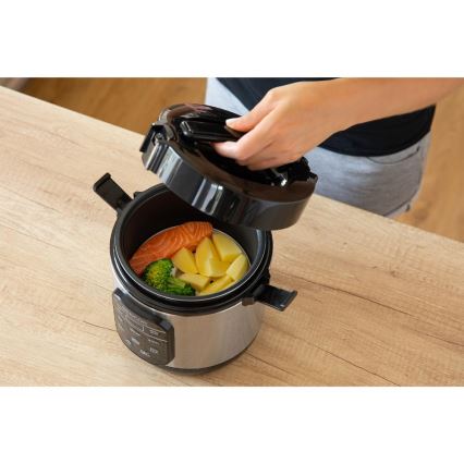 Sencor - Multifunkčný ryžovar 350W/230V 0,6 l nerez/čierny