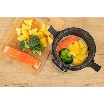 Sencor - Multifunkčný ryžovar 350W/230V 0,6 l nerez/čierny