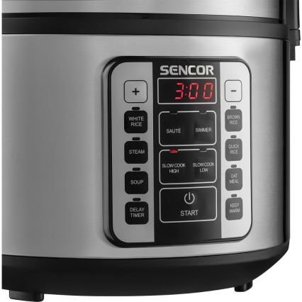 Sencor - Multifunkčný ryžovar 700W/230V 1,5 l nerez/čierna