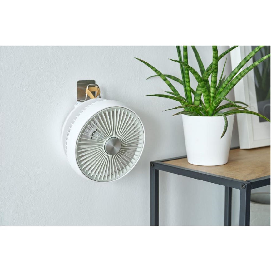 Sencor - Nabíjací stolný ventilátor 5W/5V 4000 mAh biely