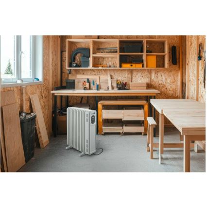 Sencor - Olejový radiátor s 13 rebrami 1000/2500W/230V biely + diaľkové ovládanie