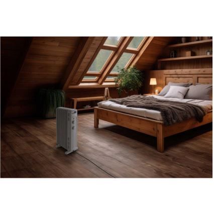 Sencor - Olejový ohrievač s 9 rebrami 800/1200/2000W/230V biely