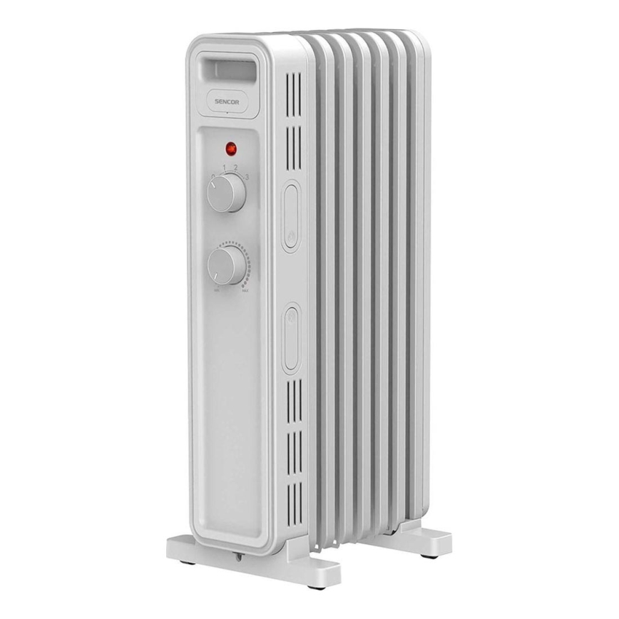 Sencor - Olejový ohrievač so 7 rebrami, 600/900/1500 W, 230 V, biely