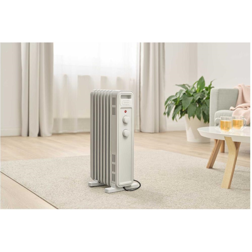 Sencor - Olejový ohrievač so 7 rebrami, 600/900/1500 W, 230 V, biely