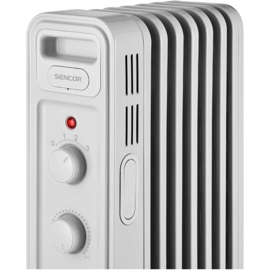 Sencor - Olejový ohrievač so 7 rebrami, 600/900/1500 W, 230 V, biely