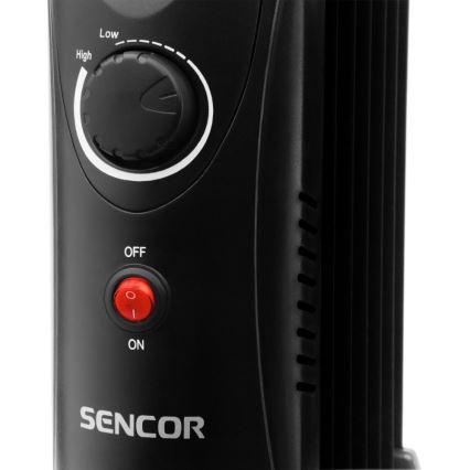 Sencor - Olejový ohrievač so 7 rebrami 700W/230V čierny