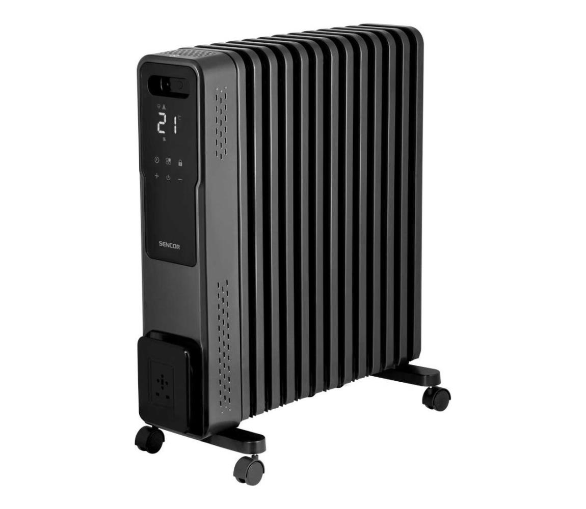 Sencor - Olejový radiátor s 13 rebrami 1000/1500/2730W/230V Wi-Fi čierna 41024579