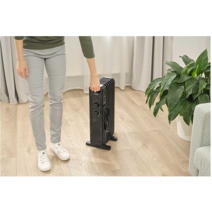 Sencor - Olejový radiátor s 7 rebrami 600/900/1500W/230V čierny