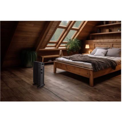 Sencor - Olejový radiátor s 7 rebrami 600/900/1500W/230V čierny
