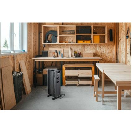 Sencor - Olejový radiátor s 7 rebrami 600/900/1500W/230V čierny