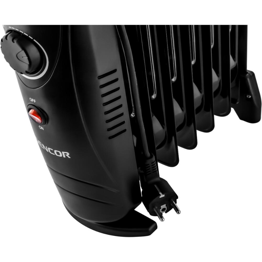 Sencor - Olejový radiátor s 7 rebrami 700W/230V čierna
