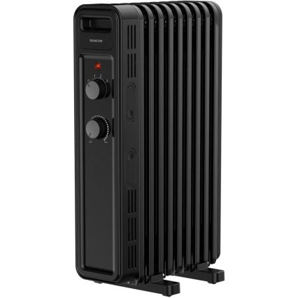 Sencor - Olejový radiátor so 9 rebrami 800/1200/2000W/230V čierna